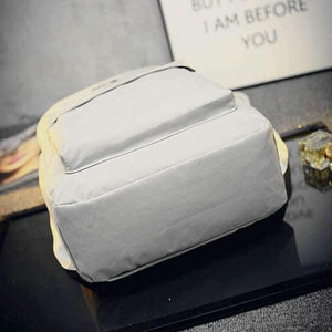 Planet Gates Canvas Light Grey Day Embroidery Backpacks staionery Holder Bags Desk Accessories & Organizer