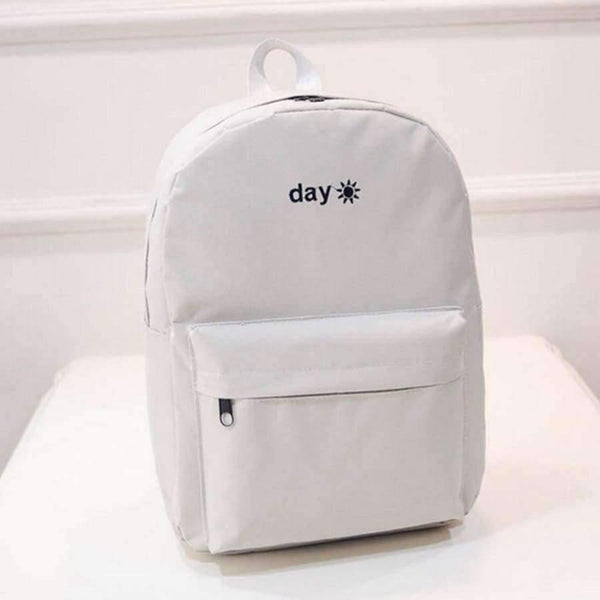 Planet Gates Canvas Light Grey Day Embroidery Backpacks staionery Holder Bags Desk Accessories & Organizer