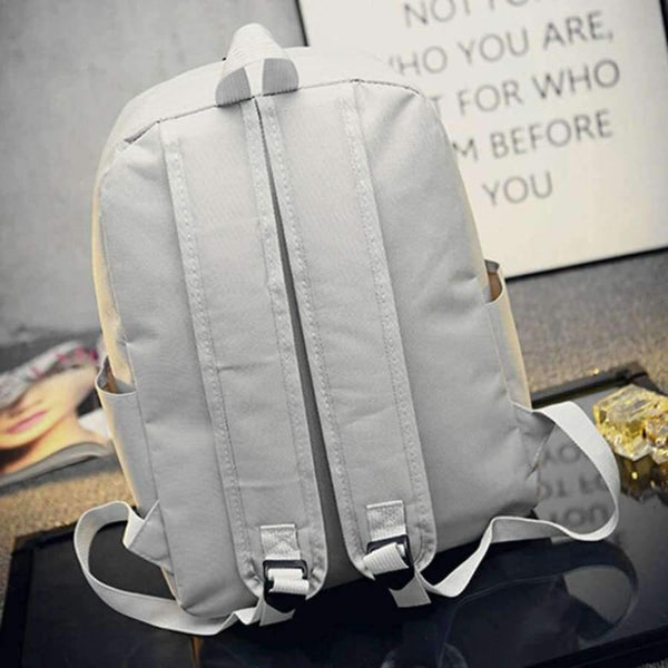 Planet Gates Canvas Light Grey Day Embroidery Backpacks staionery Holder Bags Desk Accessories & Organizer