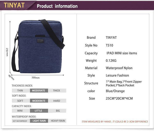 Planet Gates Canvas Men's Shoulder Bag For 7.9' Ipad Casual Crossbody Bag Waterproof Messenger Bag Pack sling bag for men 0.13kg