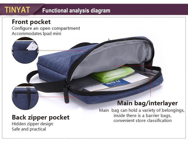 Planet Gates Canvas Men's Shoulder Bag For 7.9' Ipad Casual Crossbody Bag Waterproof Messenger Bag Pack sling bag for men 0.13kg