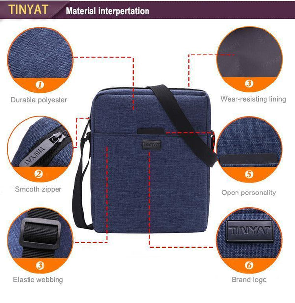 Planet Gates Canvas Men's Shoulder Bag For 7.9' Ipad Casual Crossbody Bag Waterproof Messenger Bag Pack sling bag for men 0.13kg