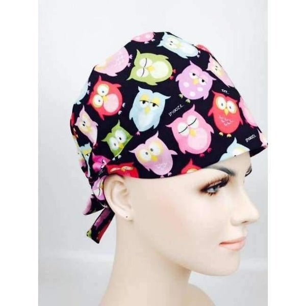 Planet Gates Cap 5 / One Size 100% Cotton Medical Scrubs Cap Owl Print Nurse Doctor Caps Women Men Work Hat Hospital Operating Beauty Spa Hat
