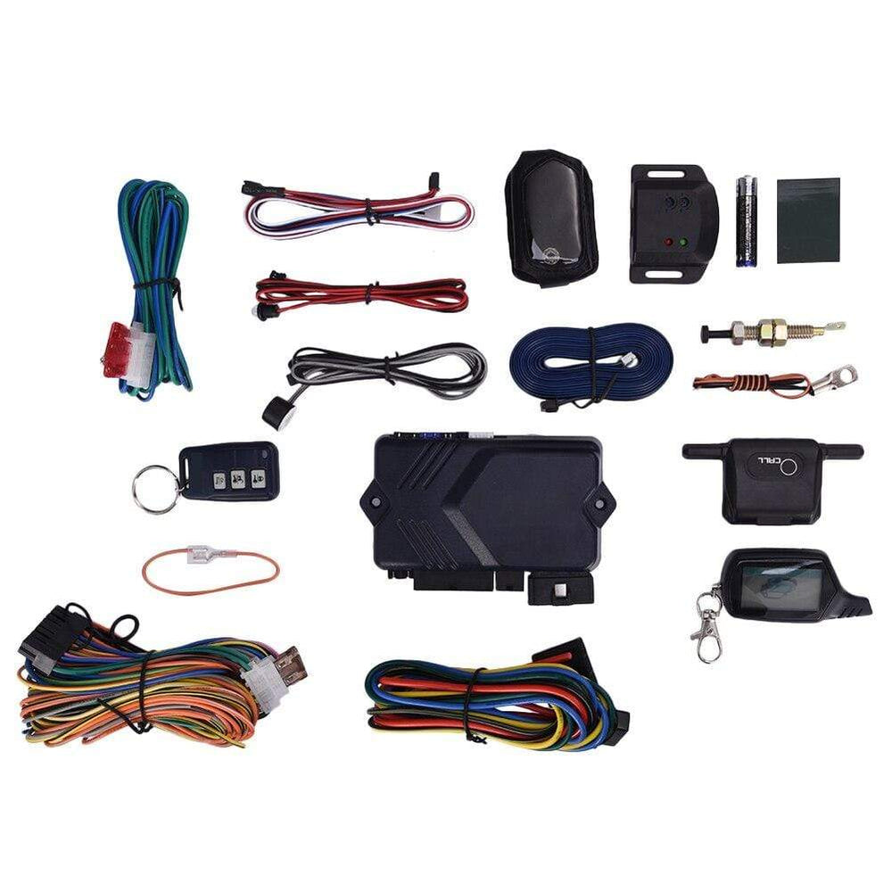 Planet Gates Car Anti-theft Alarm System Auto Ignition Remote Engine Keyless Start System For TyreSafe B9 Two-way With LCD Remote Control