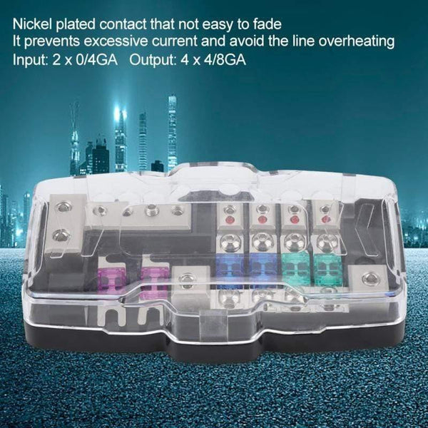 Car Audio Stereo ANL Blade Fuse Holder Distribution Blocks 04GA 4 Way Fuses Box Block 30A 60A Universal Car Accessories
