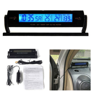 Planet Gates Car Auto LCD Digital Auto Car Voltage Temperature Thermometer Meter Monitor Clock Alarm 3 In 1