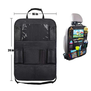 Planet Gates Car Backseat Organizer with Touch Screen Tablet Holder + 9 Storage Pockets Kick Mats Car Seat Back Protectors for Kids Toddlers