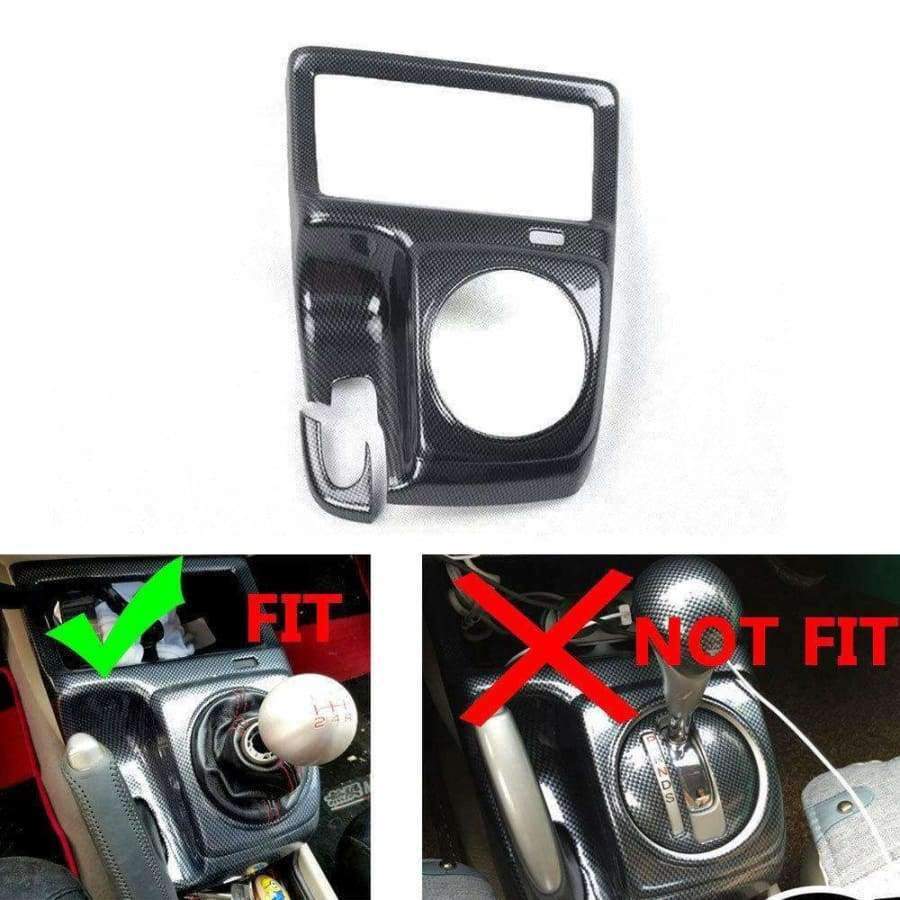 Planet Gates Car Carbon Fiber Color ABS Interior Mouldings Inner Gear Shift Covers Panel Trim Decal For Honda Civic 2006-2011 MT Car Styling