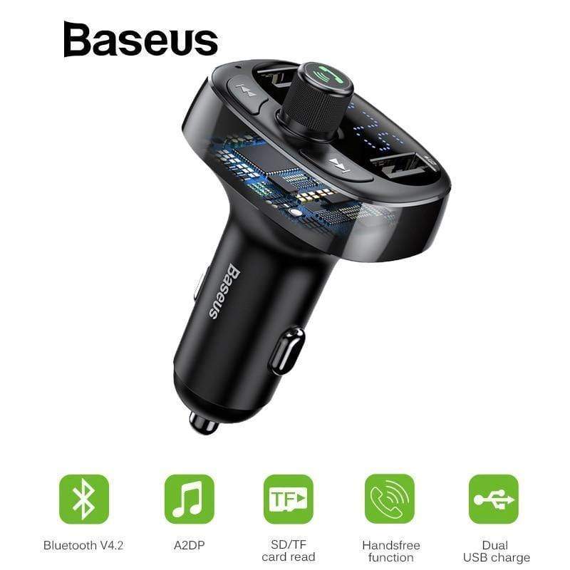 Planet Gates Car Charger FM Transmitter Aux Modulator Bluetooth Handsfree Car Audio MP3 Player 3.4A Fast Dual USB Mobile Phone Charger