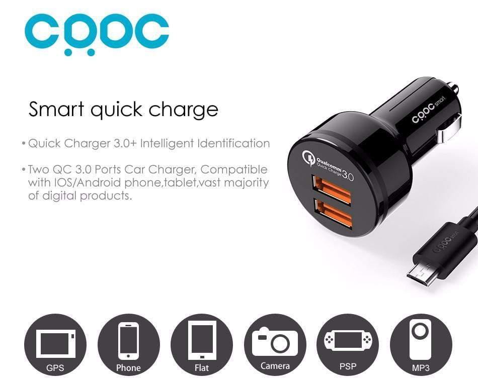 Planet Gates China / universality Car-Charger Quick Charge 3.0 Dual QC 3.0 USB Car Phone Charger for Xiaomi mi5 iPhone 7 Samsung Galaxy s8 7 6 LG Huawei Etc