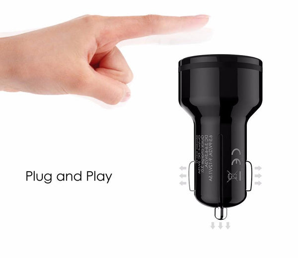 Planet Gates Car-Charger Quick Charge 3.0 Dual QC 3.0 USB Car Phone Charger for Xiaomi mi5 iPhone 7 Samsung Galaxy s8 7 6 LG Huawei Etc