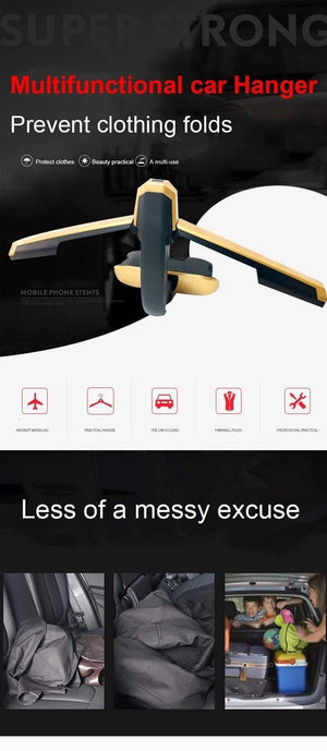 Planet Gates Car Coat Hanger Mutifunction Car Seat Back Clip Clothes Suit Jacket Slip Hanger Folding Vehicle Fastener Back Seat Coat Hanger