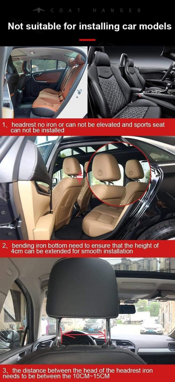 Planet Gates Car Coat Hanger Mutifunction Car Seat Back Clip Clothes Suit Jacket Slip Hanger Folding Vehicle Fastener Back Seat Coat Hanger