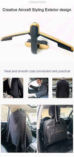 Planet Gates Car Coat Hanger Mutifunction Car Seat Back Clip Clothes Suit Jacket Slip Hanger Folding Vehicle Fastener Back Seat Coat Hanger