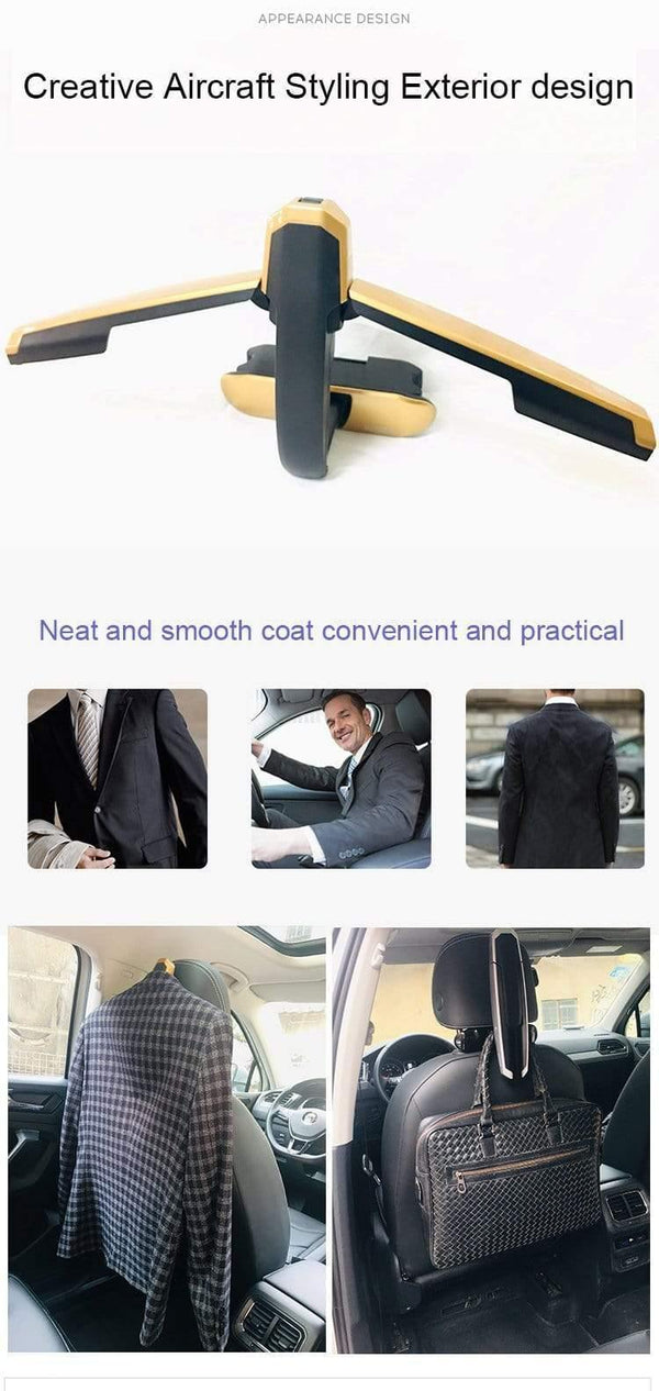 Planet Gates Car Coat Hanger Mutifunction Car Seat Back Clip Clothes Suit Jacket Slip Hanger Folding Vehicle Fastener Back Seat Coat Hanger