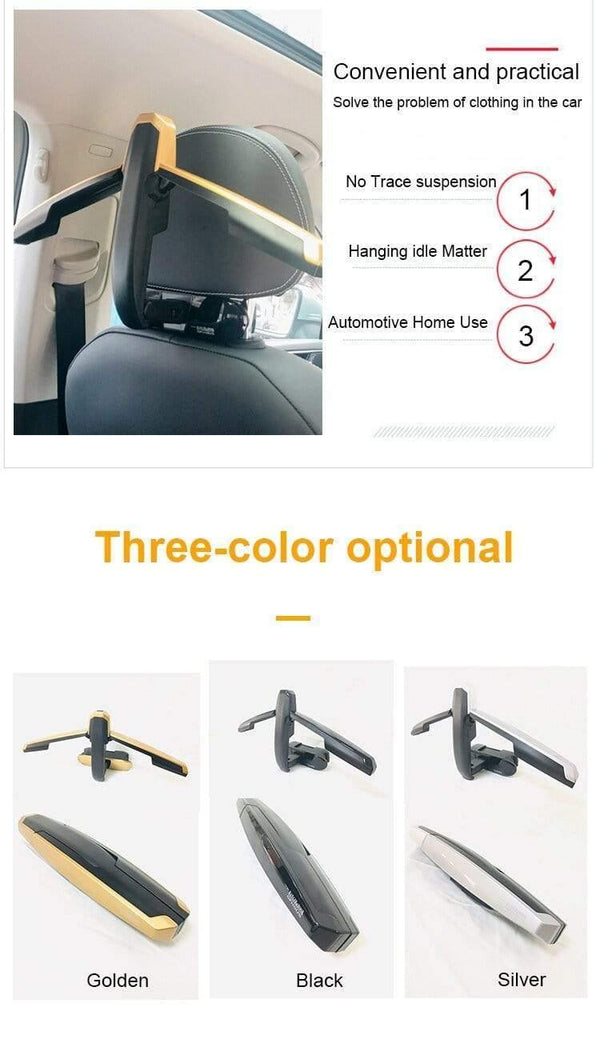 Planet Gates Car Coat Hanger Mutifunction Car Seat Back Clip Clothes Suit Jacket Slip Hanger Folding Vehicle Fastener Back Seat Coat Hanger