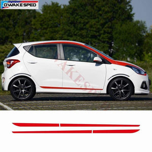 Planet Gates Car Door Side Skirt Stickers For Hyundai i10 2014-2017 Racing Sport Styling Stripes Auto Body Customized Decals City Car Sticker
