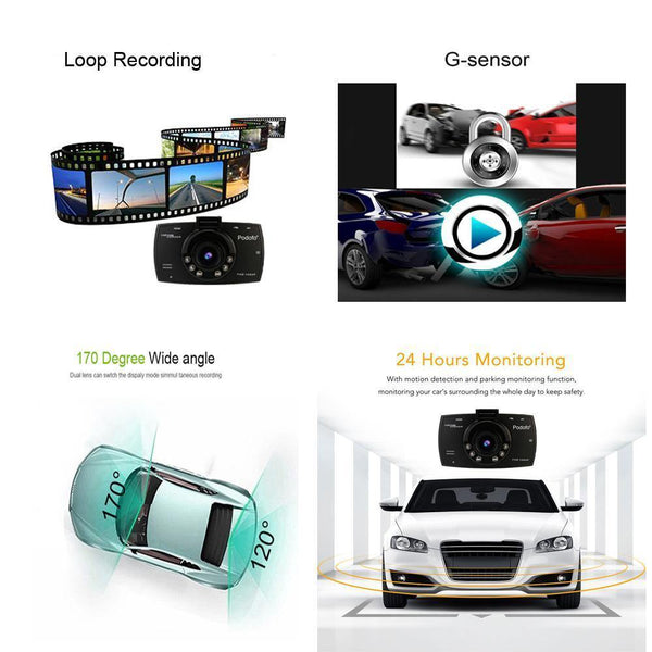 Planet Gates Car DVR Camera 2.7 " G30 Full HD 1080P 170 Degree Dashcam Registrars Night Vision Video Recorder G-Sensor Dash Cam DVRs
