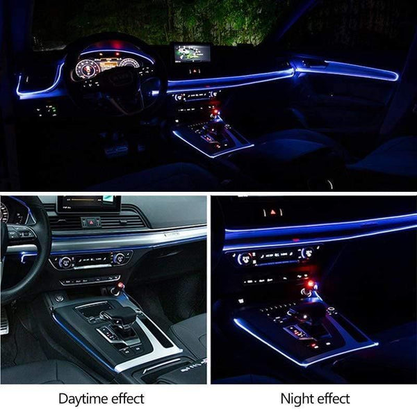 Planet Gates Car EL Neon Strip 6M Sound Control Light RGB LED Decorative Car Ambient Light Auto Atmosphere Lamps With A 12V Lighter&USB Line