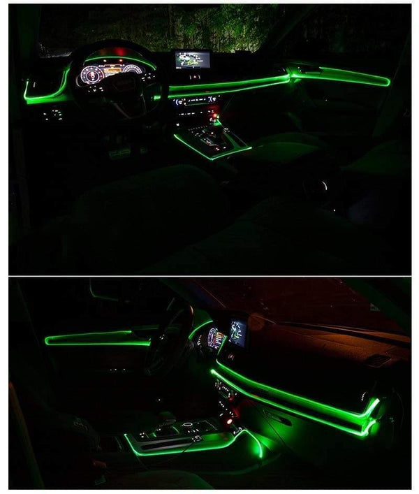 Planet Gates Car EL Neon Strip 6M Sound Control Light RGB LED Decorative Car Ambient Light Auto Atmosphere Lamps With A 12V Lighter&USB Line