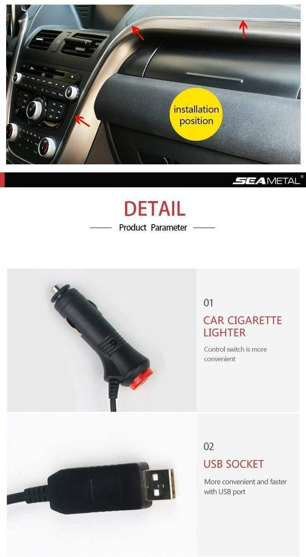 Planet Gates Car EL Neon Strip 6M Sound Control Light RGB LED Decorative Car Ambient Light Auto Atmosphere Lamps With A 12V Lighter&USB Line