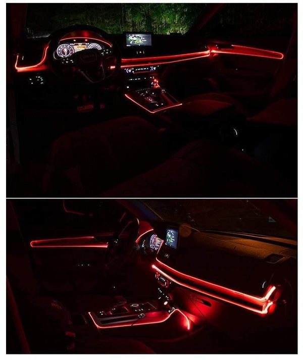 Planet Gates Car EL Neon Strip 6M Sound Control Light RGB LED Decorative Car Ambient Light Auto Atmosphere Lamps With A 12V Lighter&USB Line