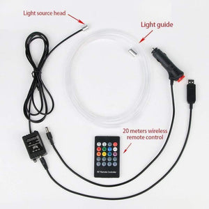 Planet Gates Car EL Neon Strip 6M Sound Control Light RGB LED Decorative Car Ambient Light Auto Atmosphere Lamps With A 12V Lighter&USB Line
