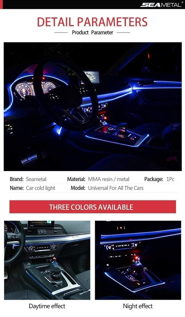 Planet Gates Car EL Neon Strip 6M Sound Control Light RGB LED Decorative Car Ambient Light Auto Atmosphere Lamps With A 12V Lighter&USB Line