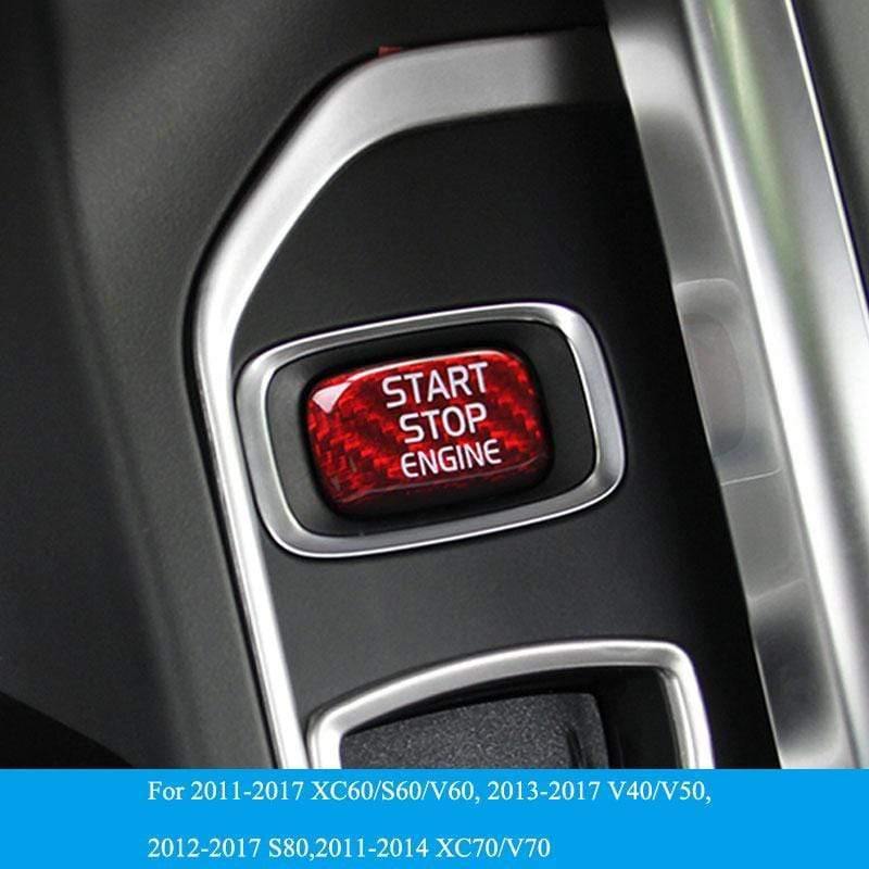 Planet Gates Car Engine Start Button Carbon Fiber Sticker Cover Stop Swtich Key Decor Car Styling For Volvo V40 V60 S60 XC60 S80 V50 V70 XC70