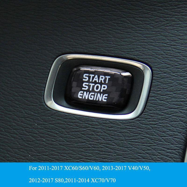 Planet Gates Car Engine Start Button Carbon Fiber Sticker Cover Stop Swtich Key Decor Car Styling For Volvo V40 V60 S60 XC60 S80 V50 V70 XC70