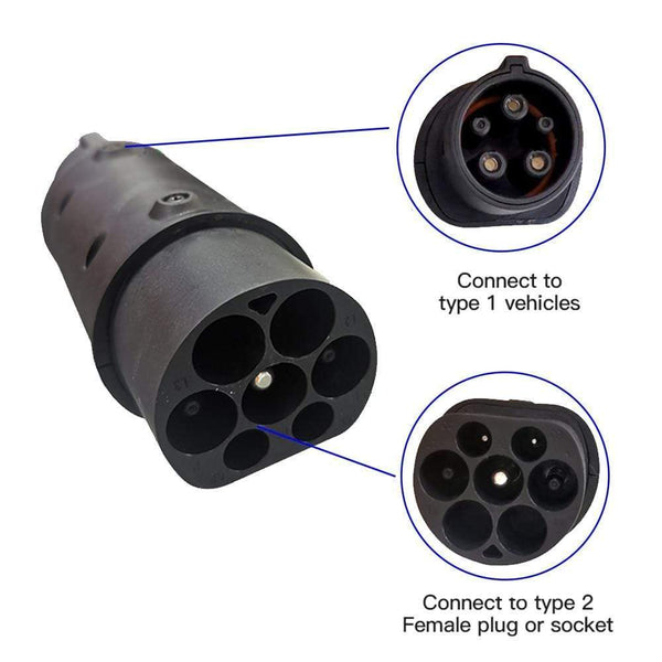 Planet Gates Car EV Charging Cable J1772 Type 2 Socket to Type 1 Inlet Ev Charger Electric Vehicle Adapter 32A 1P With Cable For Audi,BMW..
