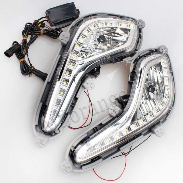 Planet Gates Car External Light Source Fit For Hyundai Accent Solaris Verna 2010-2013 Daytime Running Light Fog Light Signal DRL Xenon Lamp