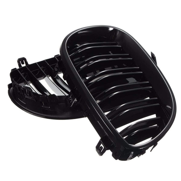 Planet Gates Car Front Sport Grill Kidney Grilles Grill For BMW 5 Series M5 E60/E61 2003 2004 2005 2006 2007 2008 2009 2010  Gloss Black