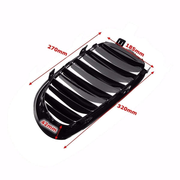 Planet Gates Car Front Sport Grill Kidney Grilles Grill For BMW 5 Series M5 E60/E61 2003 2004 2005 2006 2007 2008 2009 2010  Gloss Black