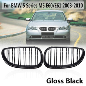 Planet Gates Car Front Sport Grill Kidney Grilles Grill For BMW 5 Series M5 E60/E61 2003 2004 2005 2006 2007 2008 2009 2010  Gloss Black