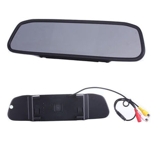 Planet Gates Car HD Video Auto Parking Monitor, 4 LED Night Vision CCD Car Rear View Camera, 4.3" TFT LCD Car Rearview Mirror Monitor