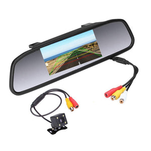 Planet Gates Car HD Video Auto Parking Monitor, 4 LED Night Vision CCD Car Rear View Camera, 4.3" TFT LCD Car Rearview Mirror Monitor
