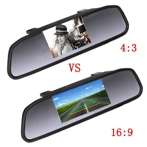 Planet Gates Car HD Video Auto Parking Monitor, 4 LED Night Vision CCD Car Rear View Camera, 4.3" TFT LCD Car Rearview Mirror Monitor
