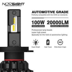 Planet Gates Car Headlight H4 Hi/Lo Beam LED H7 H8 H9 H11 9005/HB3 9006/HB4 100W 20000LM 6000K Auto Headlamp Fog Light Bulbs