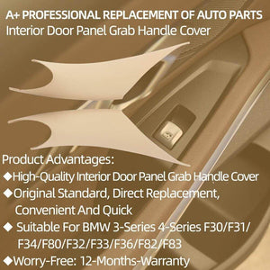 Planet Gates Car Interior Door Panel Grab Handle Covers Armrest Protective Trim Car Styling for BMW 3 4 Series 2012-2018 F30 F35 Carbon Fiber