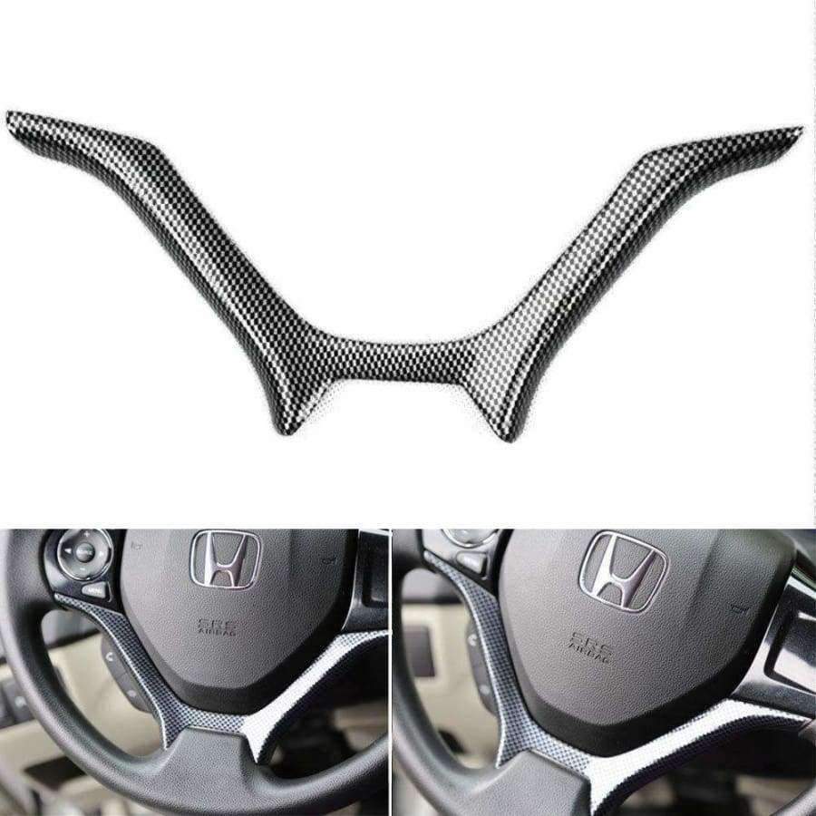 Planet Gates Car Interior Mouldings Steering Wheel Carbon Fiber Color Cover Panel Trim Decal For Honda Civic 2012-2015 Car Styling Car Covers
