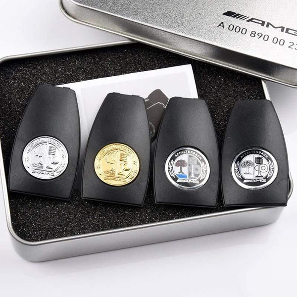 Planet Gates Car Key Metal Badge Cover Accessories For Mercedes Benz Key Shell Case AMG W204 W212 W218 W221 Auto Remote Apple Tree Rear Cover
