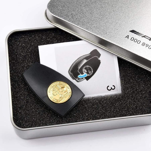 Planet Gates Car Key Metal Badge Cover Accessories For Mercedes Benz Key Shell Case AMG W204 W212 W218 W221 Auto Remote Apple Tree Rear Cover