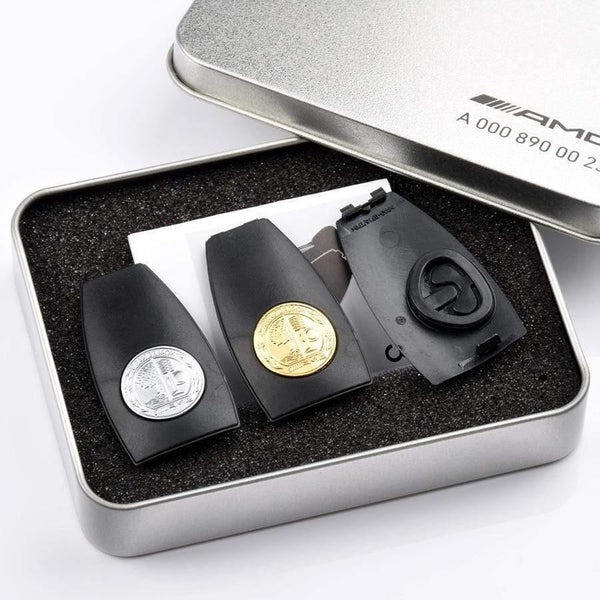 Planet Gates Car Key Metal Badge Cover Accessories For Mercedes Benz Key Shell Case AMG W204 W212 W218 W221 Auto Remote Apple Tree Rear Cover