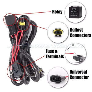 Planet Gates Car kit xenon HID wire harenss H1 H3 9005 9006 HB3 HB4 880 H11 H7 HID Relay Harness wiring kit motorcycle 12V 35W/55W