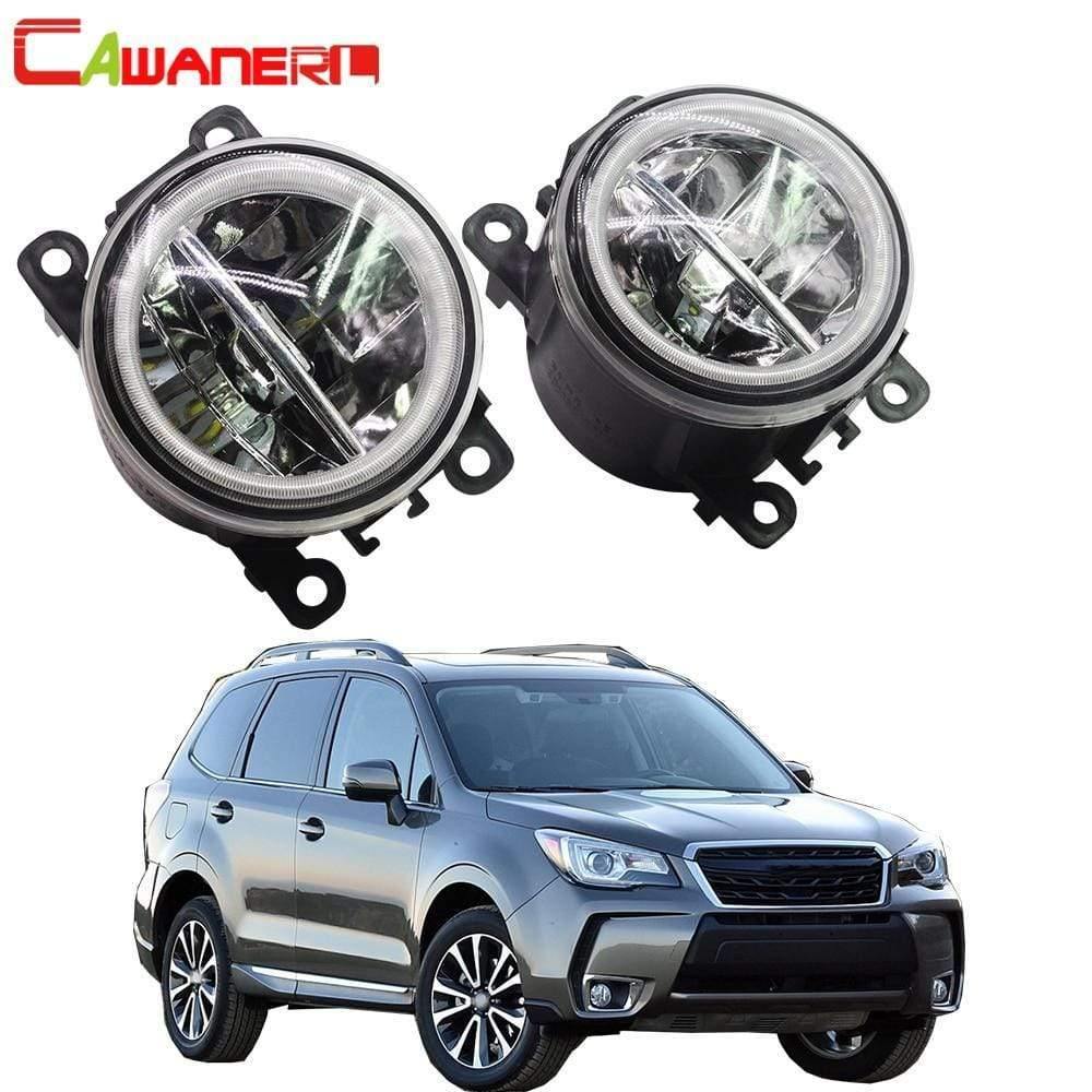 Planet Gates Car LED Fog Light + Angel Eye DRL Daytime Running Light 4000LM 12V For Subaru Forester 2013 2014 2015 2016 2017 2018