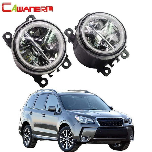 Planet Gates Car LED Fog Light + Angel Eye DRL Daytime Running Light 4000LM 12V For Subaru Forester 2013 2014 2015 2016 2017 2018
