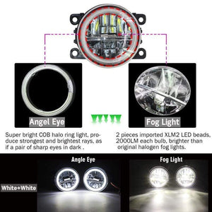 Planet Gates Car LED Fog Light + Angel Eye DRL Daytime Running Light 4000LM 12V For Subaru Forester 2013 2014 2015 2016 2017 2018