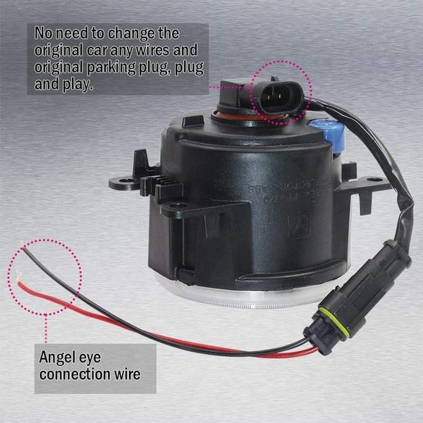 Planet Gates Car LED Fog Light + Angel Eye DRL Daytime Running Light 4000LM 12V For Subaru Forester 2013 2014 2015 2016 2017 2018