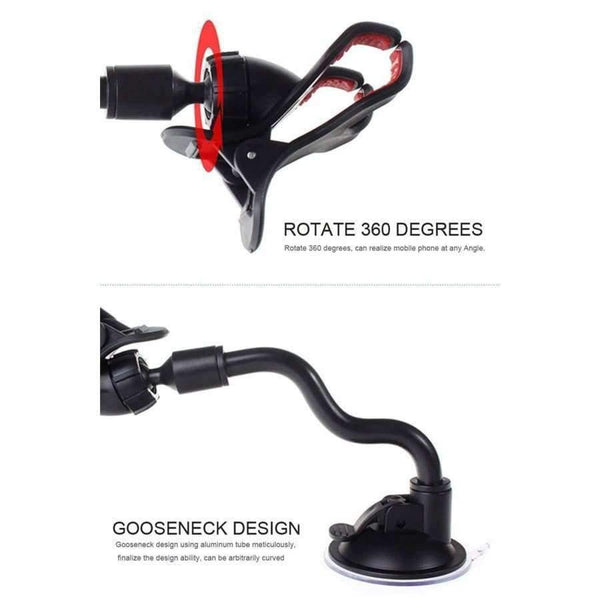 Planet Gates Car Phone holder 360 Degrees Rotation Long Arm Car for Mobile phone Windshield Holder Mount Car Holder
